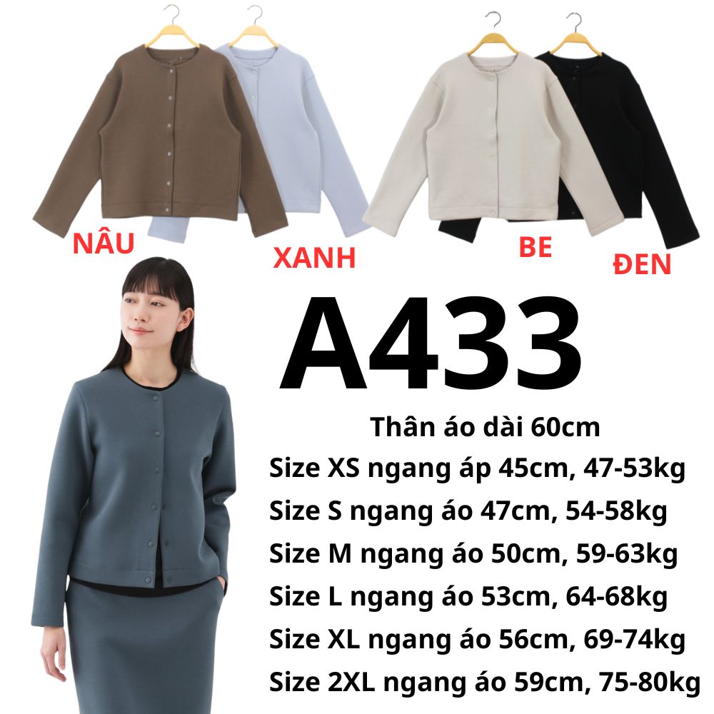 A433 Áo khoác Unì