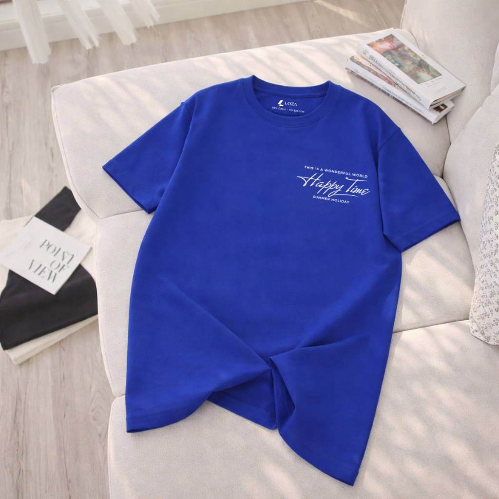 [Form rộng] Áo phông nữ dáng rộng NA03 hình chữ Happy Time - Loza RT8426_thumbnail_5