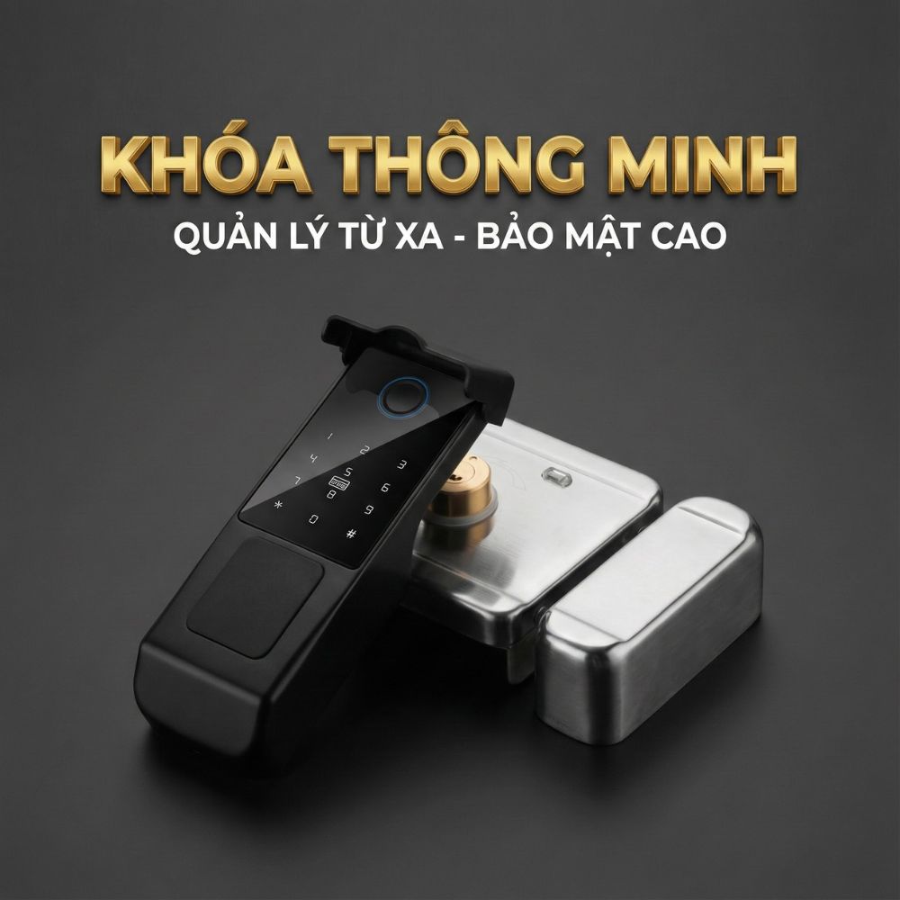 Khóa Cổng Vân Tay Kachi MK46 Cho Cổng Sắt Ngoài Trời (App Tuya) – Giải Pháp An Ninh 