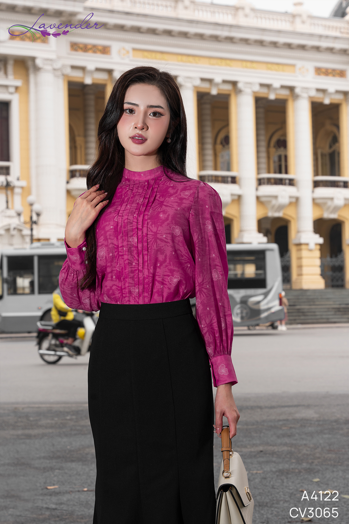 Set Áo sơ mi tơ hoa hồng A4122_thumbnail_4