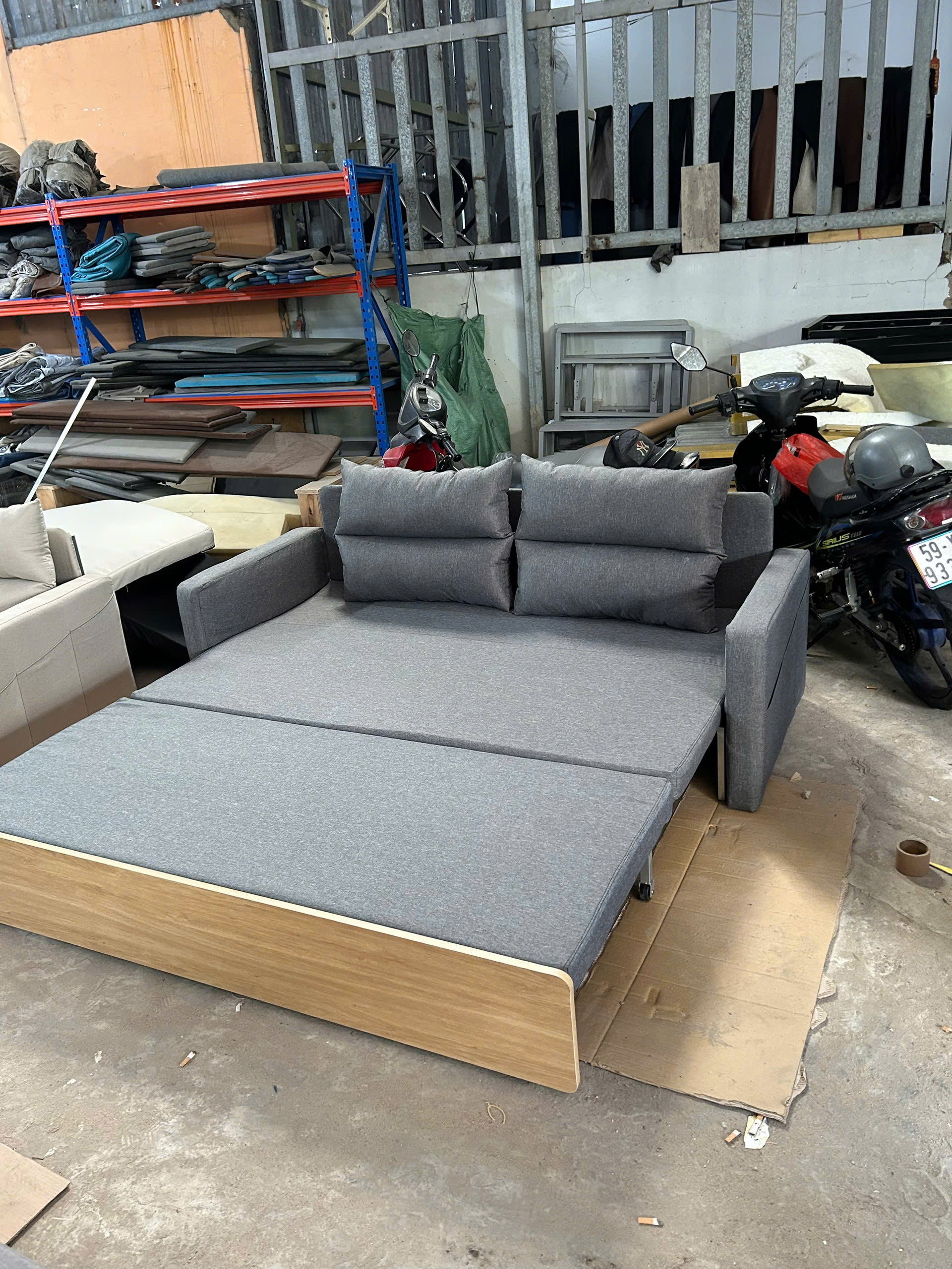 Sofa giường thông minh SmartFurni SMF18 - Mặt ốp gỗ Melamine - Xanh dương_thumbnail_9