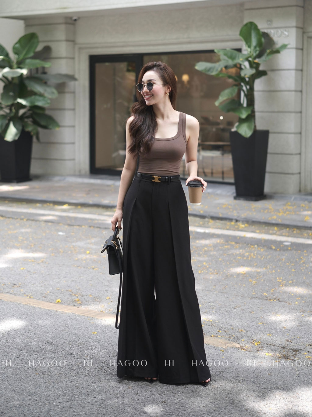 Quần ống rộng xếp ly thẳng HAGOO_thumbnail_5