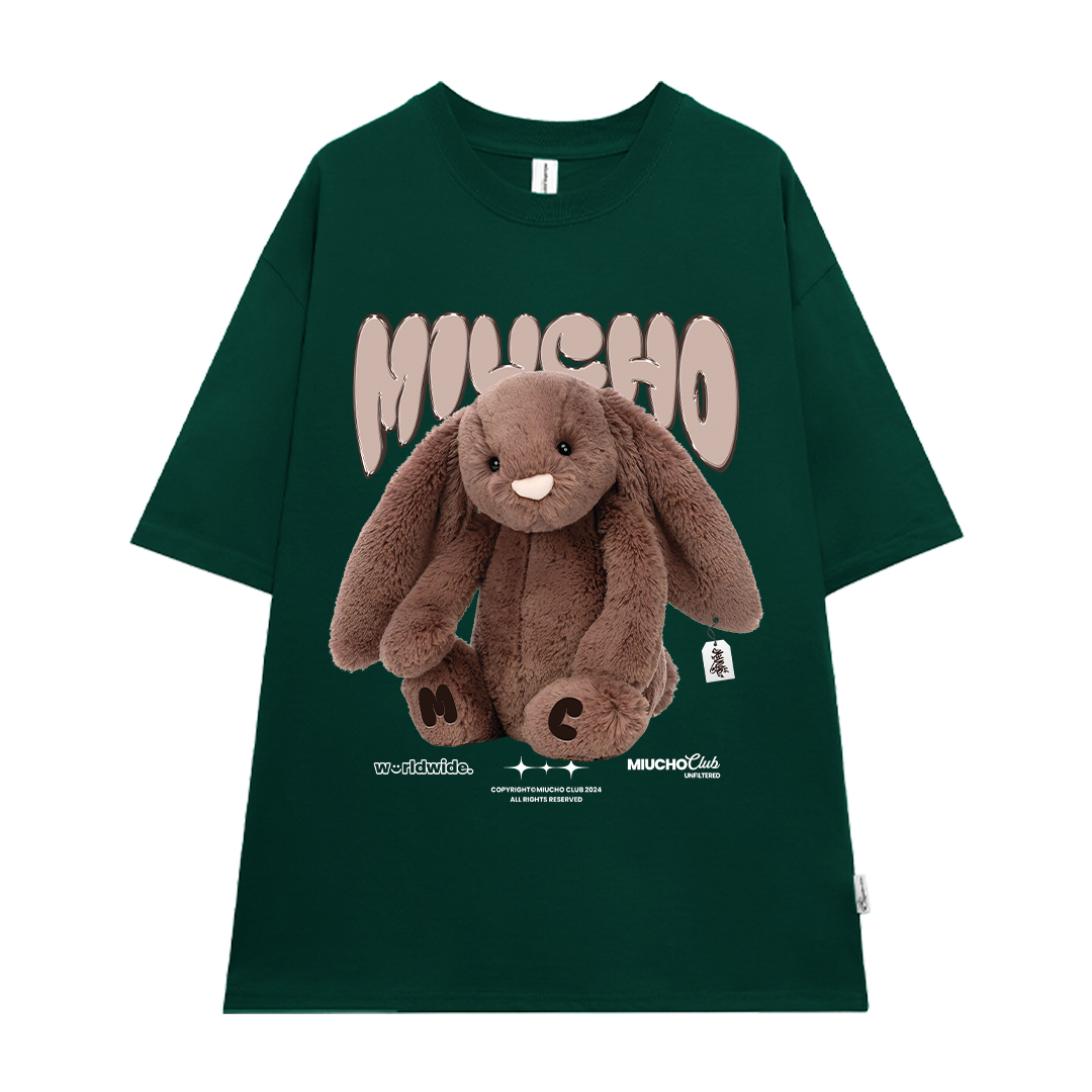 Áo thun thỏ Bunny form rộng local brand ATD1253 Miucho tay ngắn cổ tròn in mix_thumbnail_10