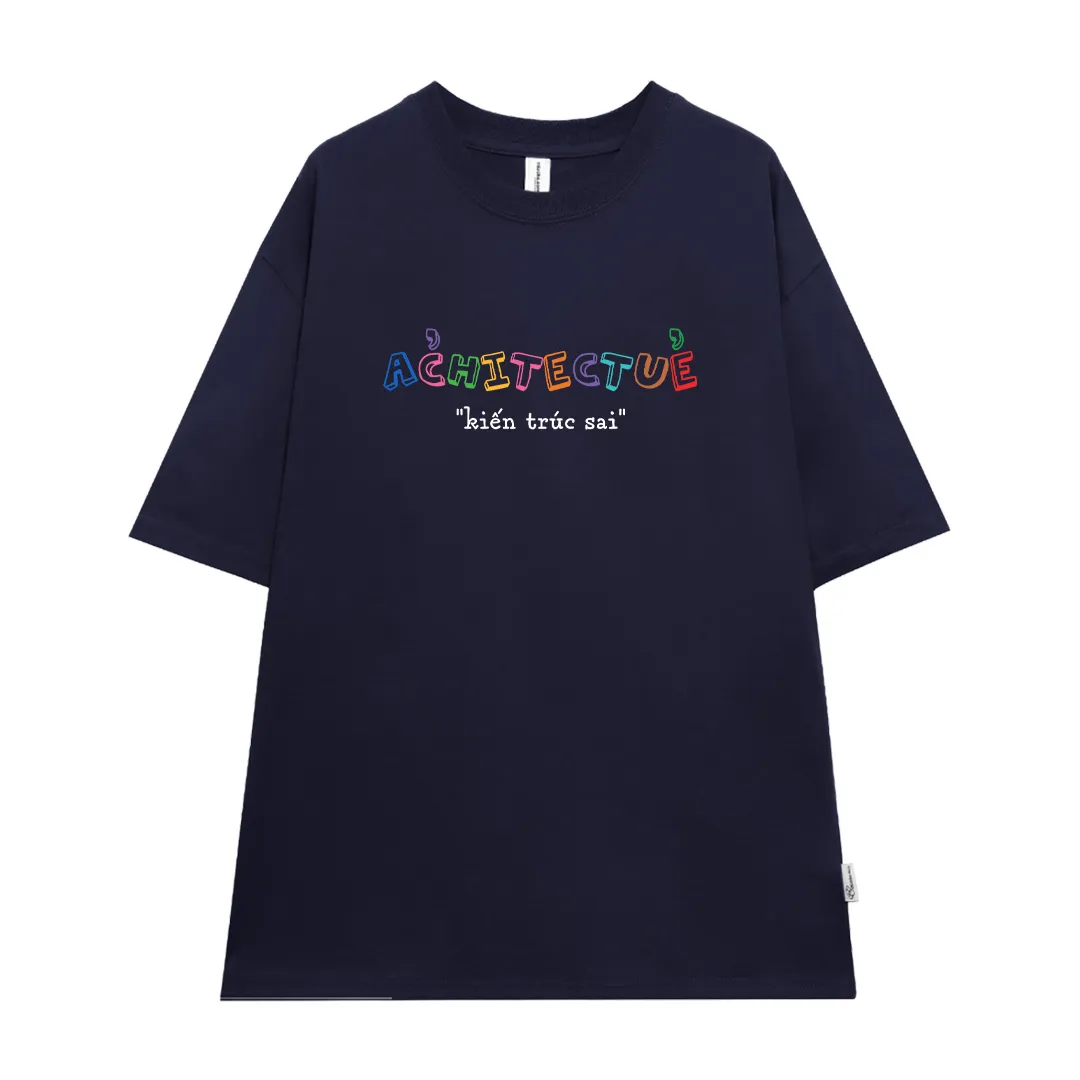 Áo thun nữ form rộng Miucho Club vải co giãn thoáng mát chữ kiểu Kiến trúc sai in typography 2863_thumbnail_12