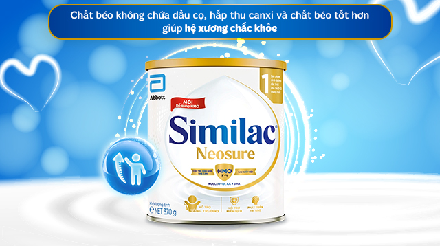 Sữa bột Similac Neosure 370g (0 - 12 tháng) - Chất béo không dầu cọ