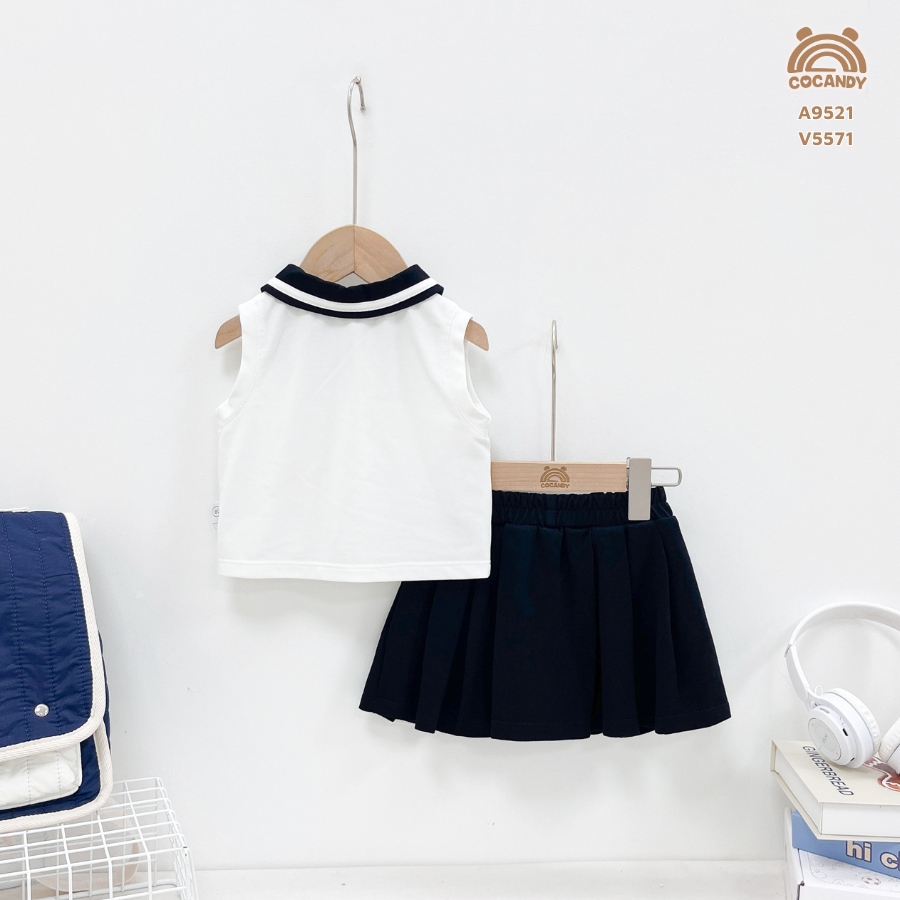 Áo cộc TRẮNG polo sát nách 3 nơ_thumbnail_1