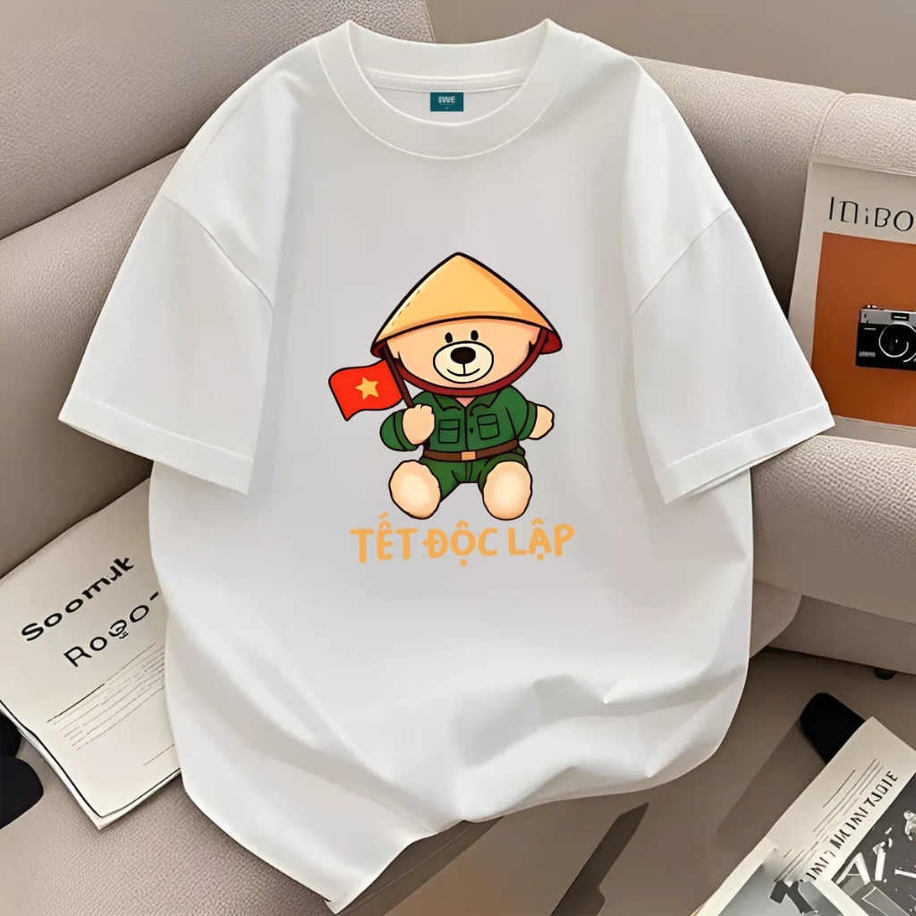 Áo thun Việt Nam hình Gấu đội nón Tết độc lập local brand We Tee dáng oversize rộng - WU1100 WU1100