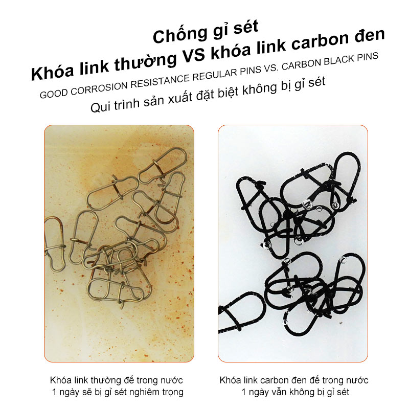 Túi 50 Chiếc Khóa Link Carbon Đen SEMBO LURE_thumbnail_5