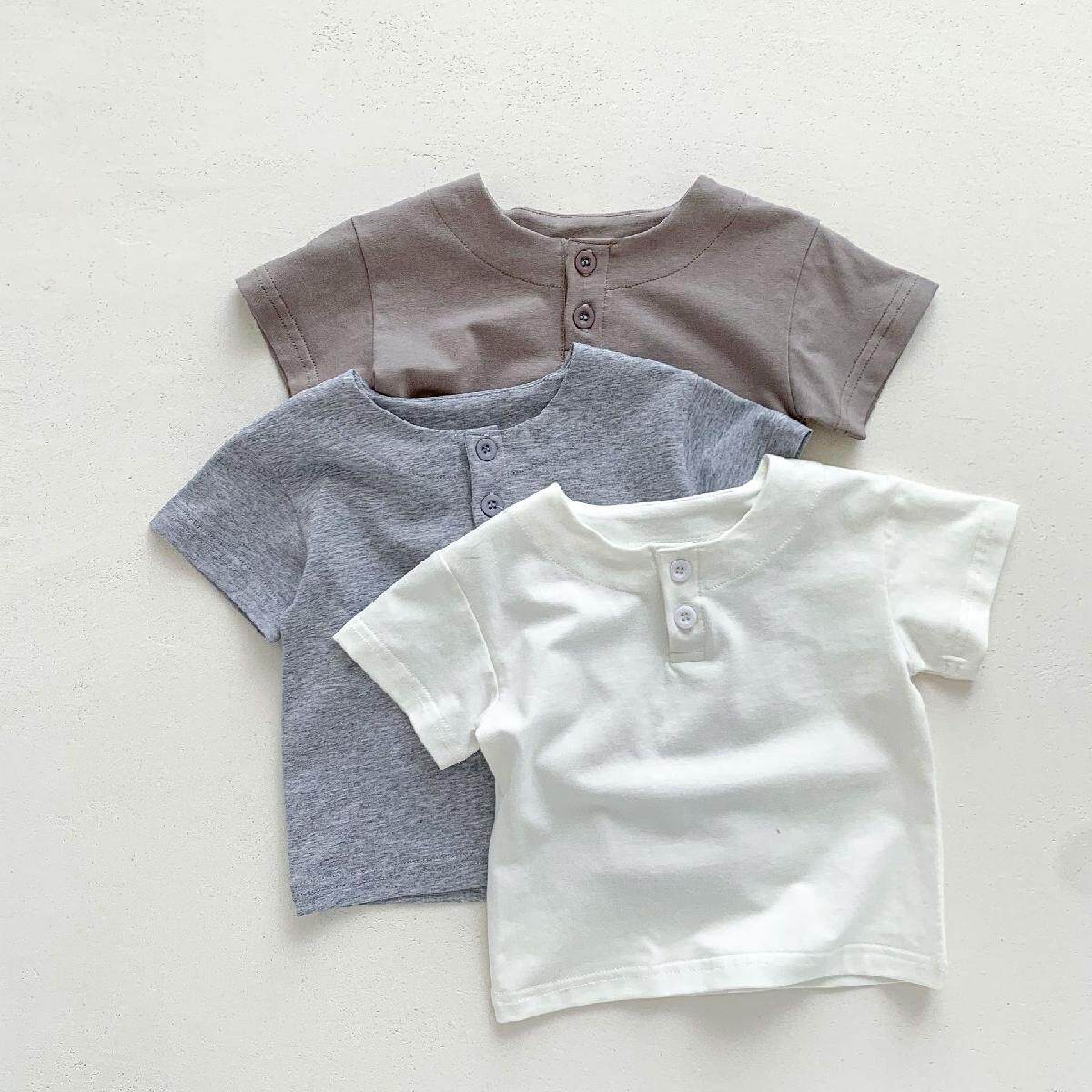 Áo thun cài nút cổ tròn Basic Cotton cho bé_thumbnail_7