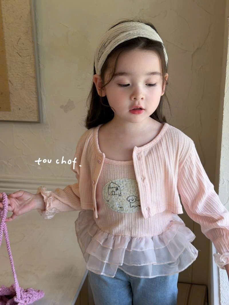 (E2) Set áo dây màu hồng kèm khoác Croptop Touch Of_thumbnail_0