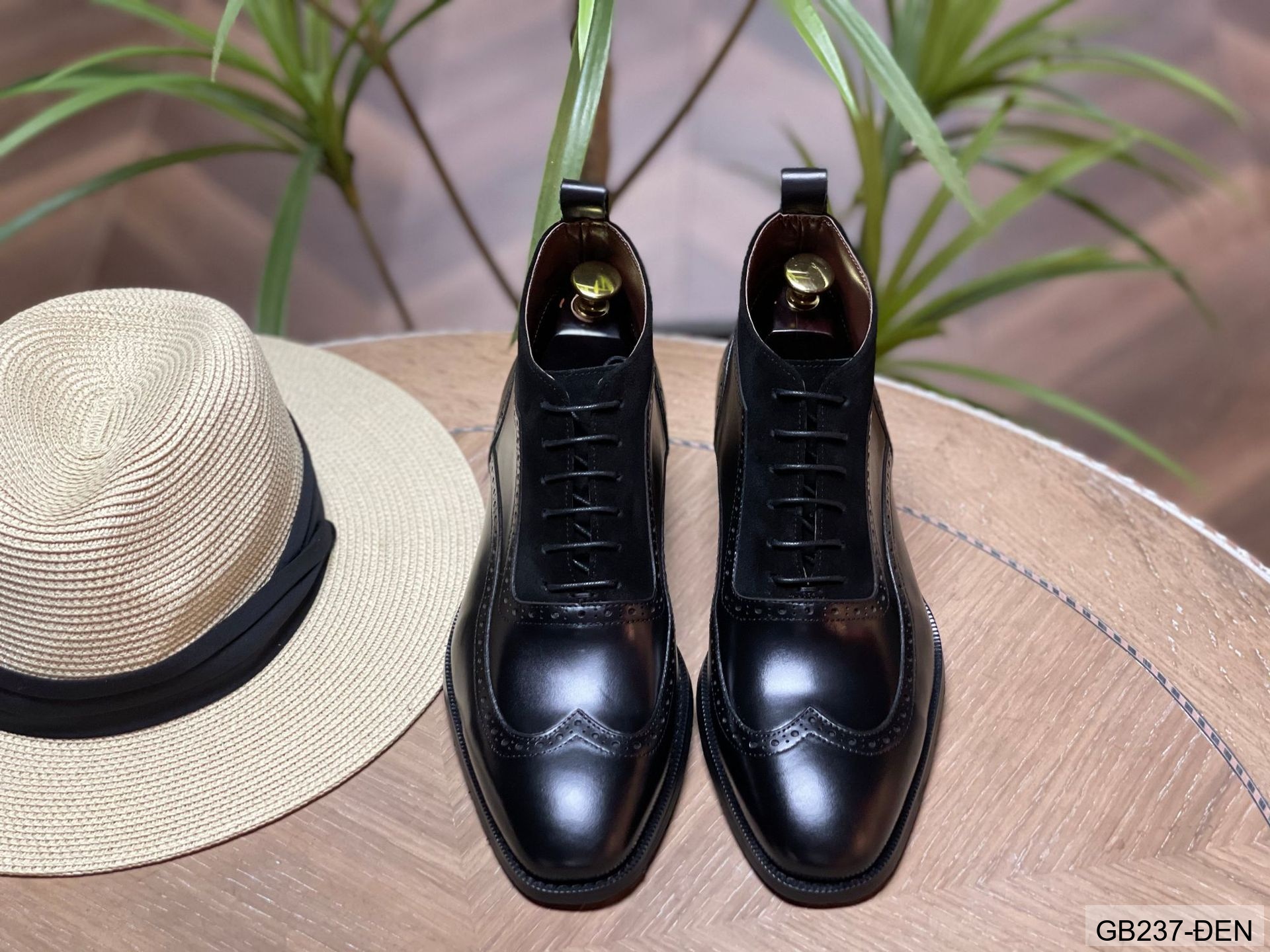 GB237 - Giày Chelsea Nam Da Bò Phong Cách Anh Quốc Đế Cao Su Chống Trượt Màu Đen Nâu_thumbnail_6