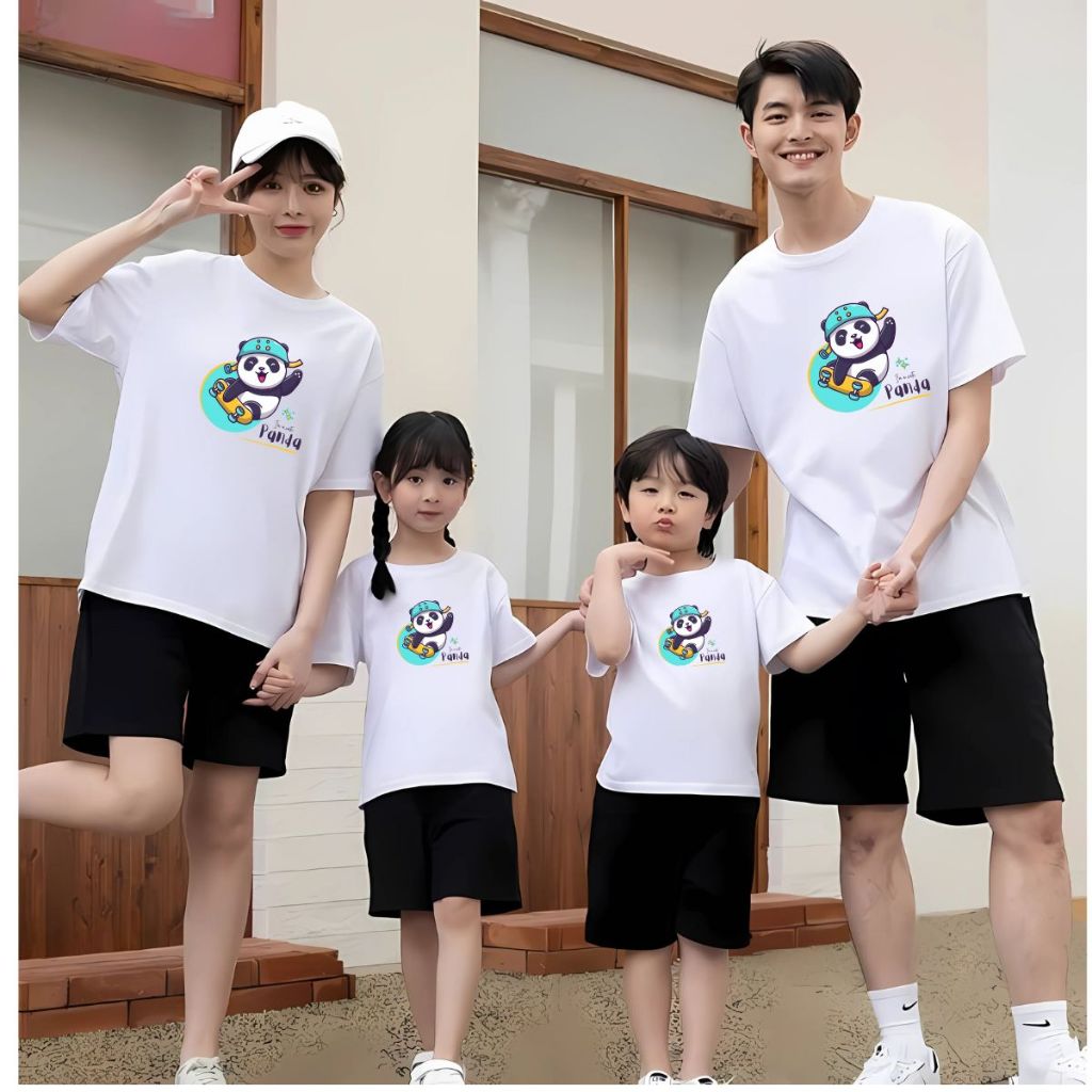 Áo phông gia đình in hình Gấu trức - Áo thun đồng phục gia đình 3-4-5 người - Loza GĐ3042_thumbnail_1