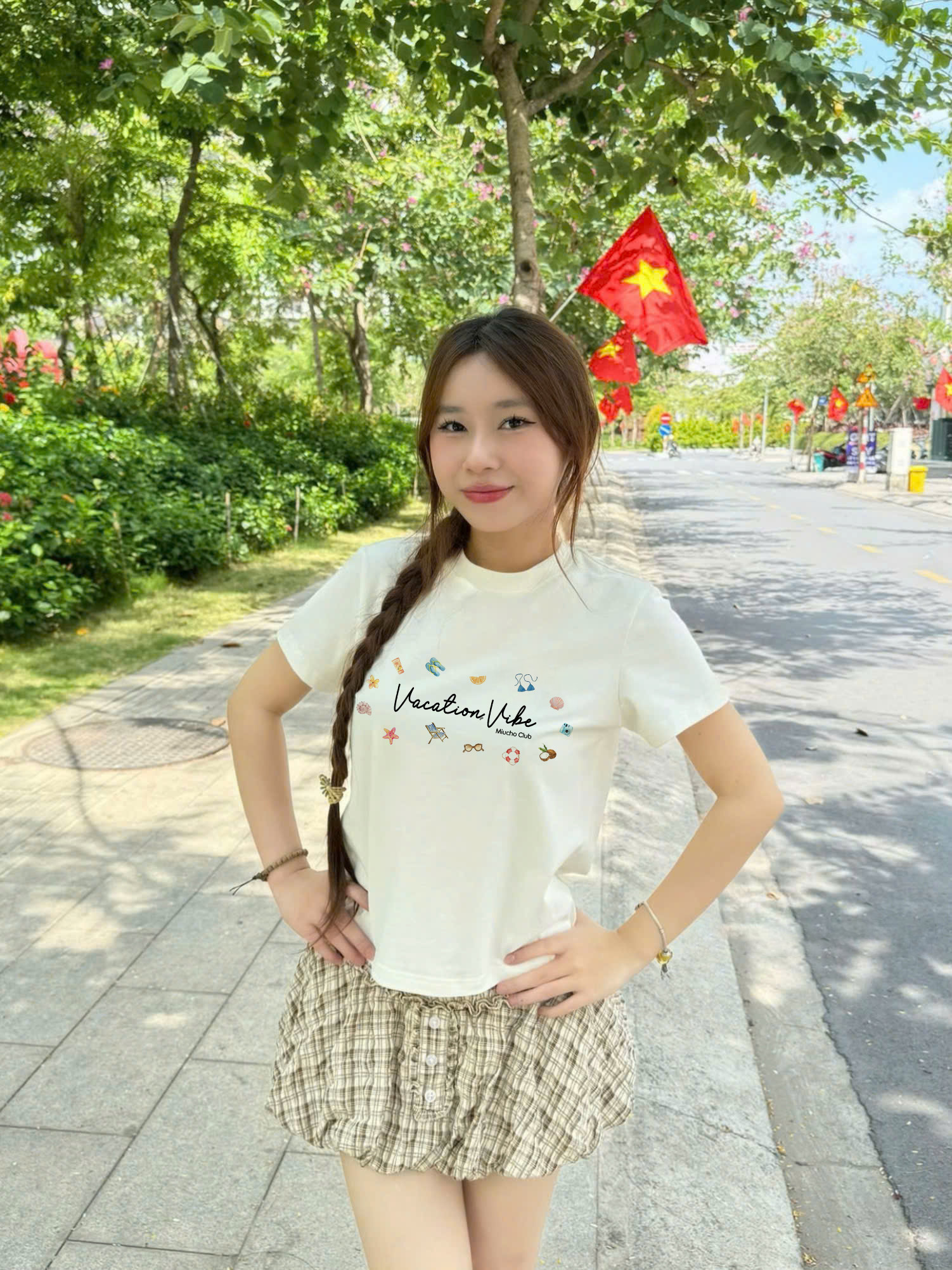 Áo baby tee ôm body hè biển 2194 Miucho cổ tròn vải cotton 4c thoáng mát in mix_thumbnail_5