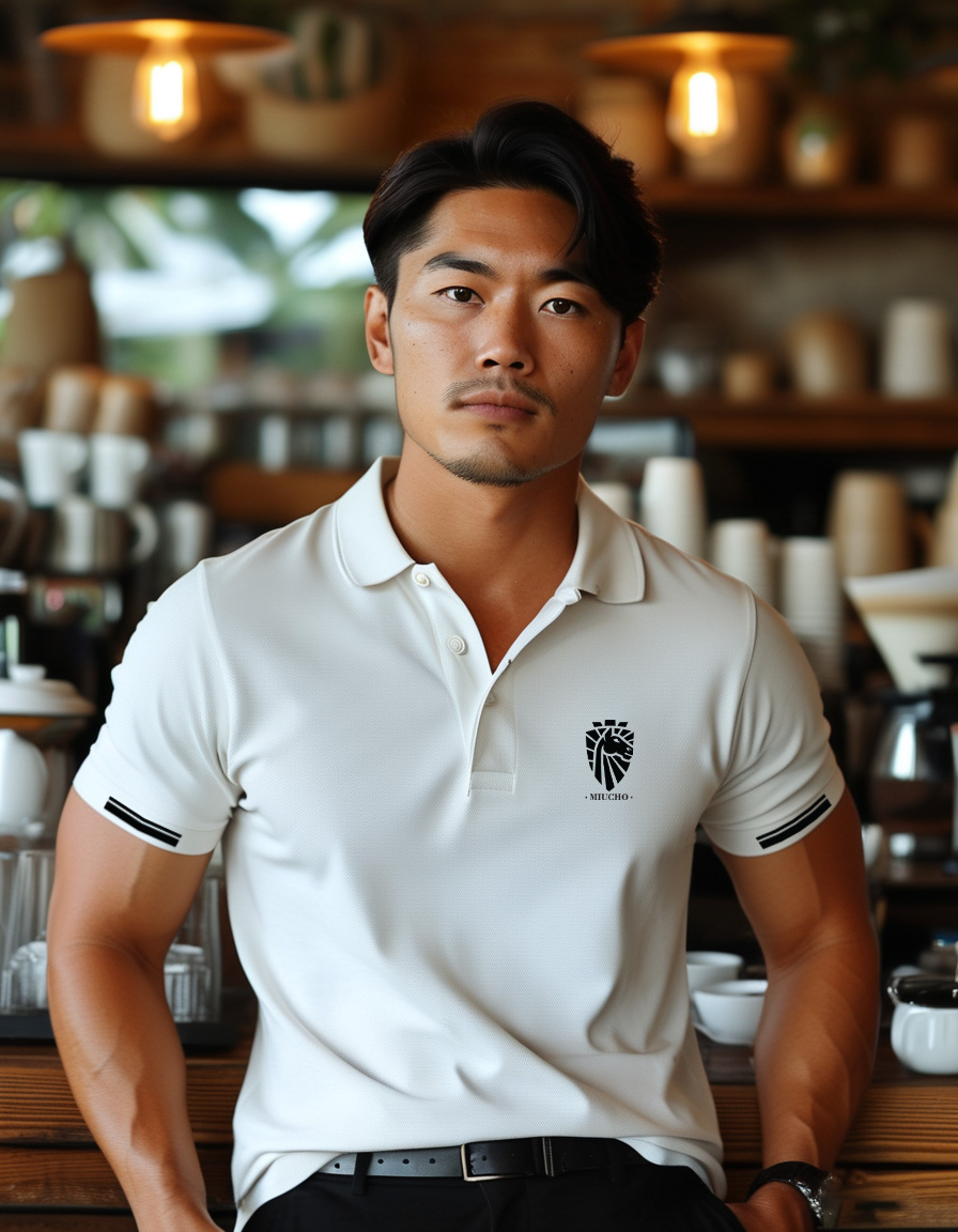 Áo polo nam form vừa regular vải cá sấu đứng form thoáng mát 1834 Miucho Iconic in basic_thumbnail_6