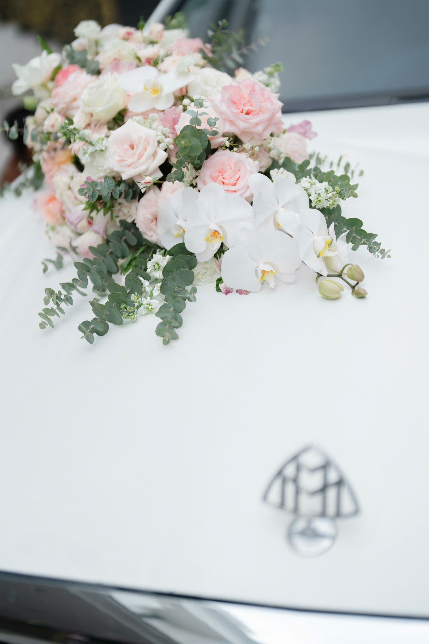 Wedding Car - Hoa xe cưới tone hồng Lan Hồ điệp