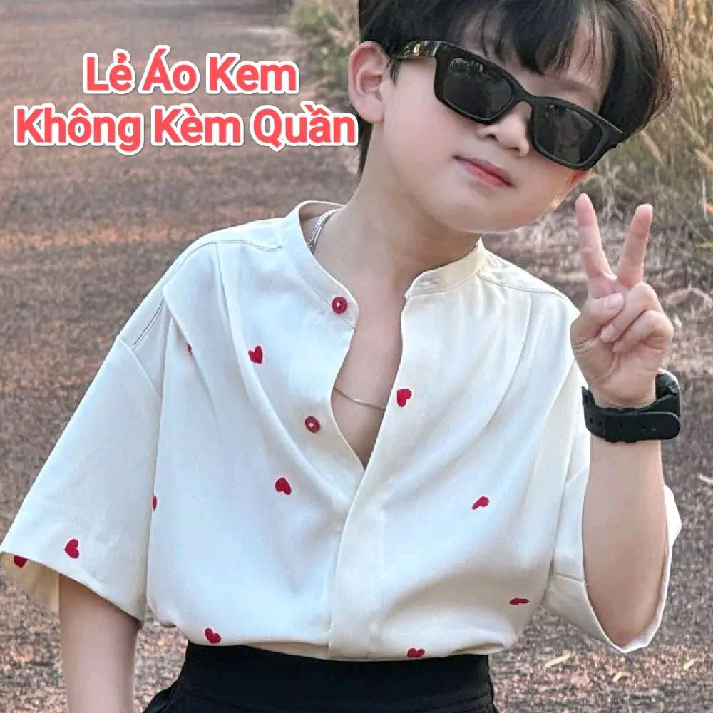 Áo Màu Kem Cổ Chân Form Rộng, Quần Suông Đen Đai Bằng Ống Rộng Cho Bé_thumbnail_9