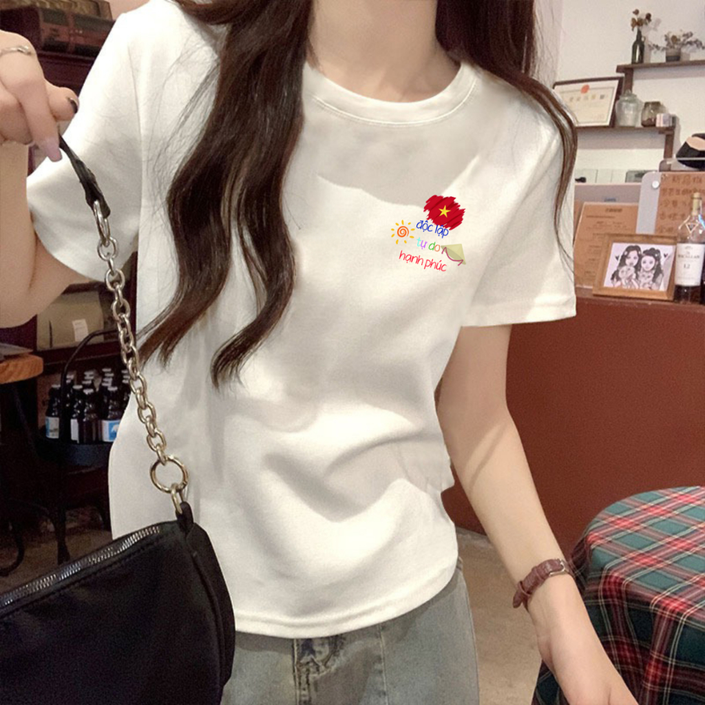 Áo Baby tee 'Tôi yêu Việt Nam' in hình 'Cờ đỏ sao vàng'nhỏ  - Áo phông Baby tee nữ LOZA ET001_thumbnail_3