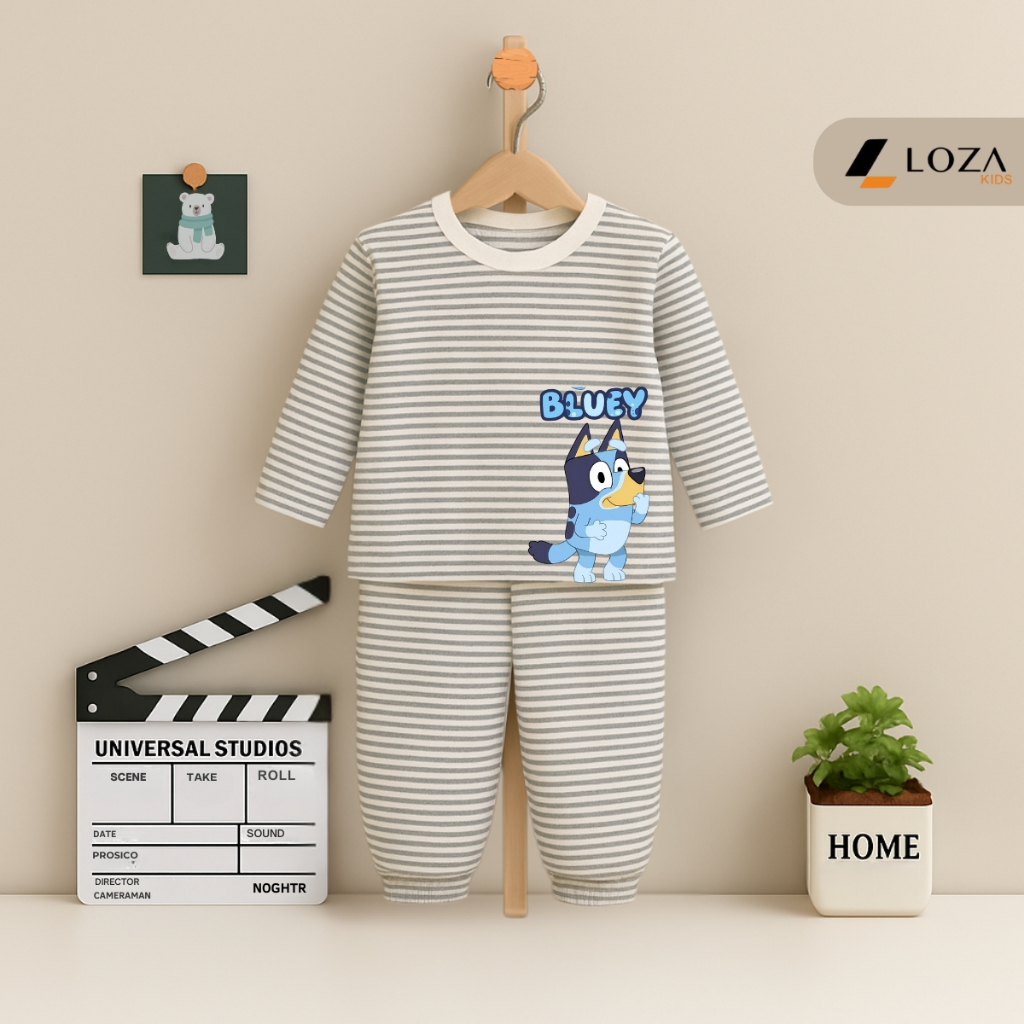 Bộ thu đông kẻ bé trai in hình cún BLUEY - Loza Kids TK559-560_thumbnail_1