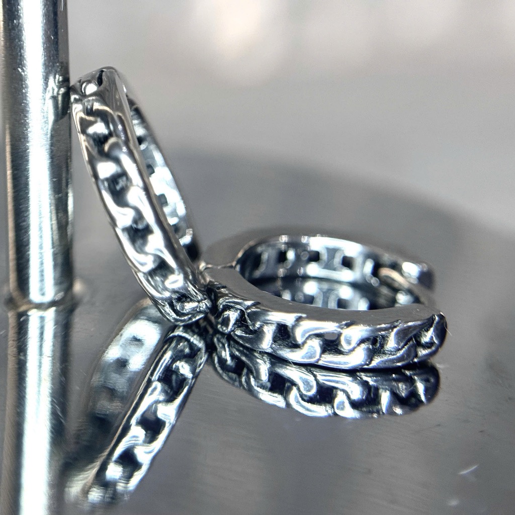 Khuyên vòng kiểu dây xích đan xen 10mm