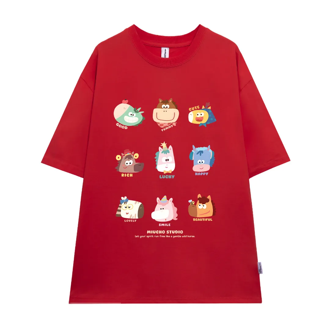 Áo thun Tết Bính Ngọ form rộng Miucho chất vải dày dặn thoáng mát hoạt hình in mix 2877_thumbnail_10