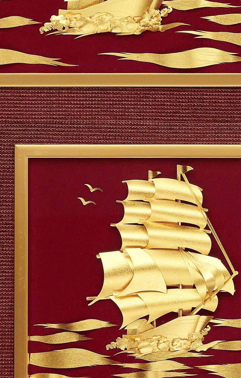 Tranh thuyền thuận buồm xuôi gió mạ vàng 24k KT 81CM X 42 CM _thumbnail_1