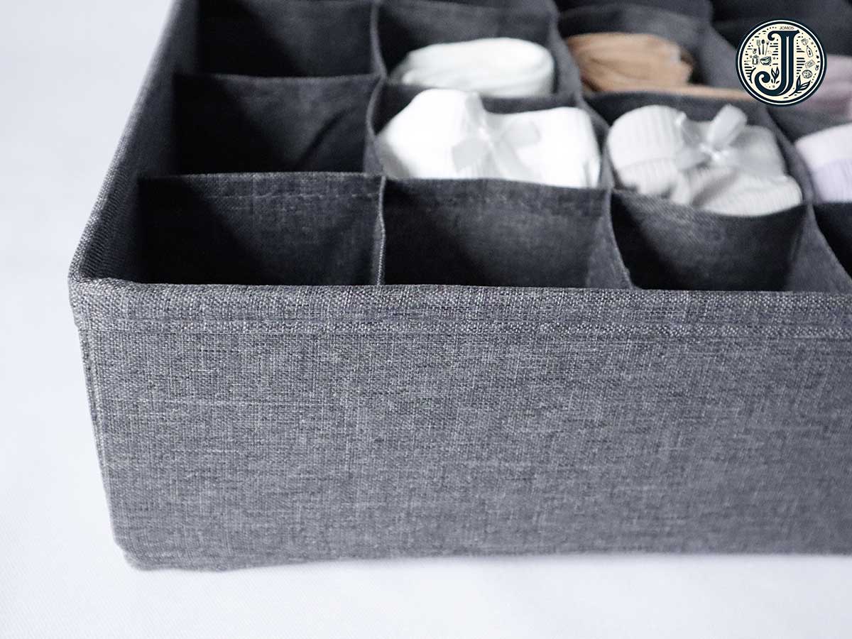 Khay đựng 20 ô xám đồ lót, quần tất chia ngăn gấp gọn J18X_thumbnail_1