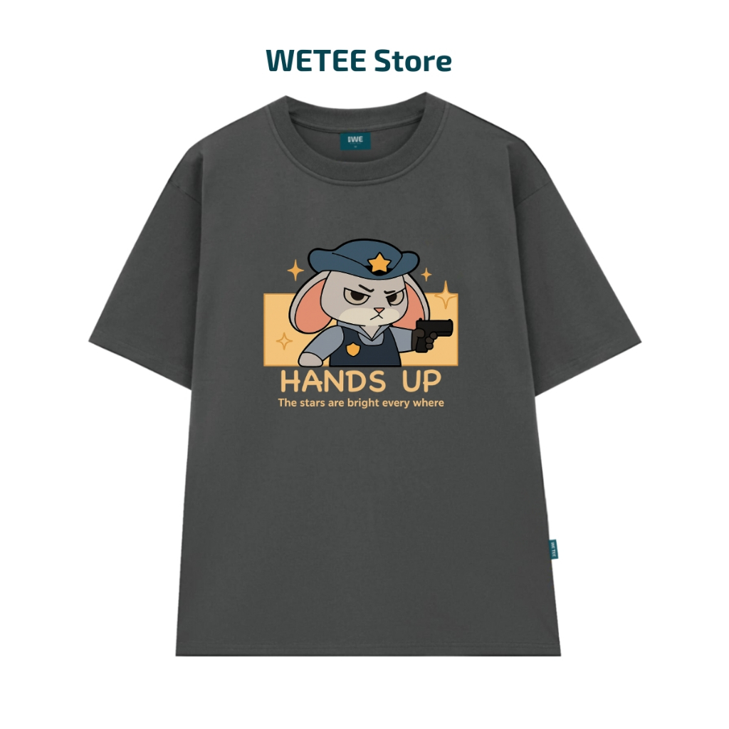 Áo thun oversized nam nữ Couple Thỏ và Cáo Zootopia Hands Up Yes Baby - Local brand WE TEE T047_thumbnail_4