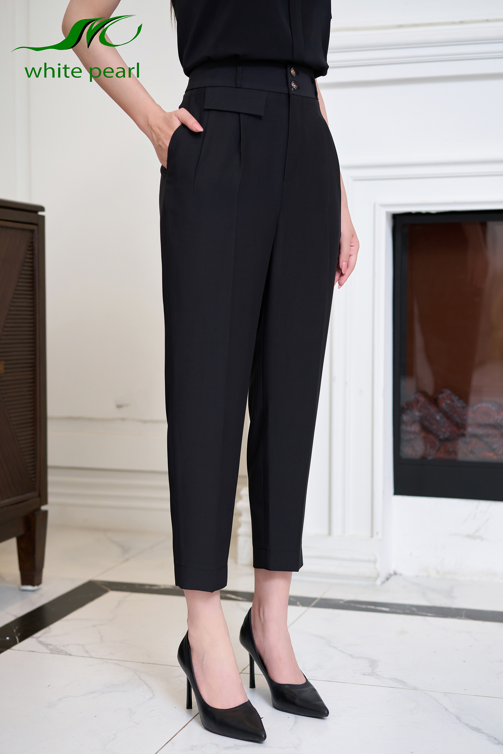 Quần âu nữ dáng baggy nắp túi giả thời trang công sở cao cấp White Pearl_thumbnail_5