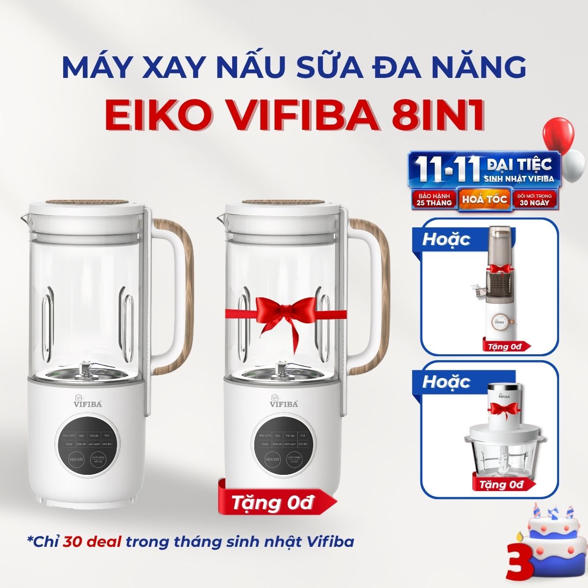 Máy Xay Sữa Hạt Eiko VIFIBA - MUA 1 TẶNG 1