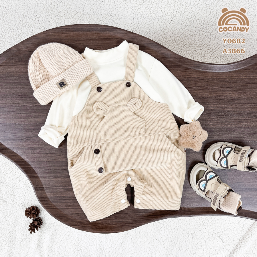 Yếm quần nhung BE túi ngực tai gấu_thumbnail_1