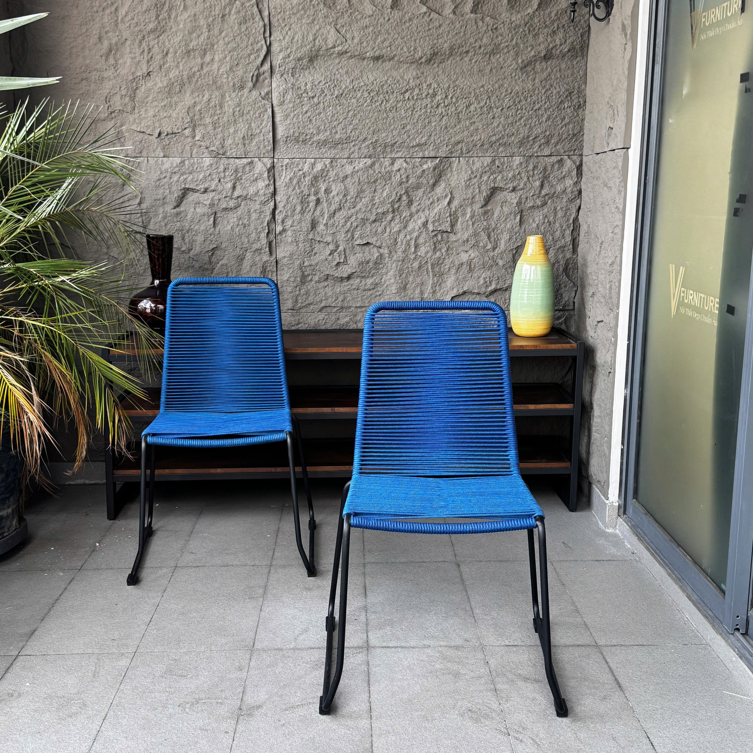 Ghế đan dây Pang Chair Modloft Blue_thumbnail_2