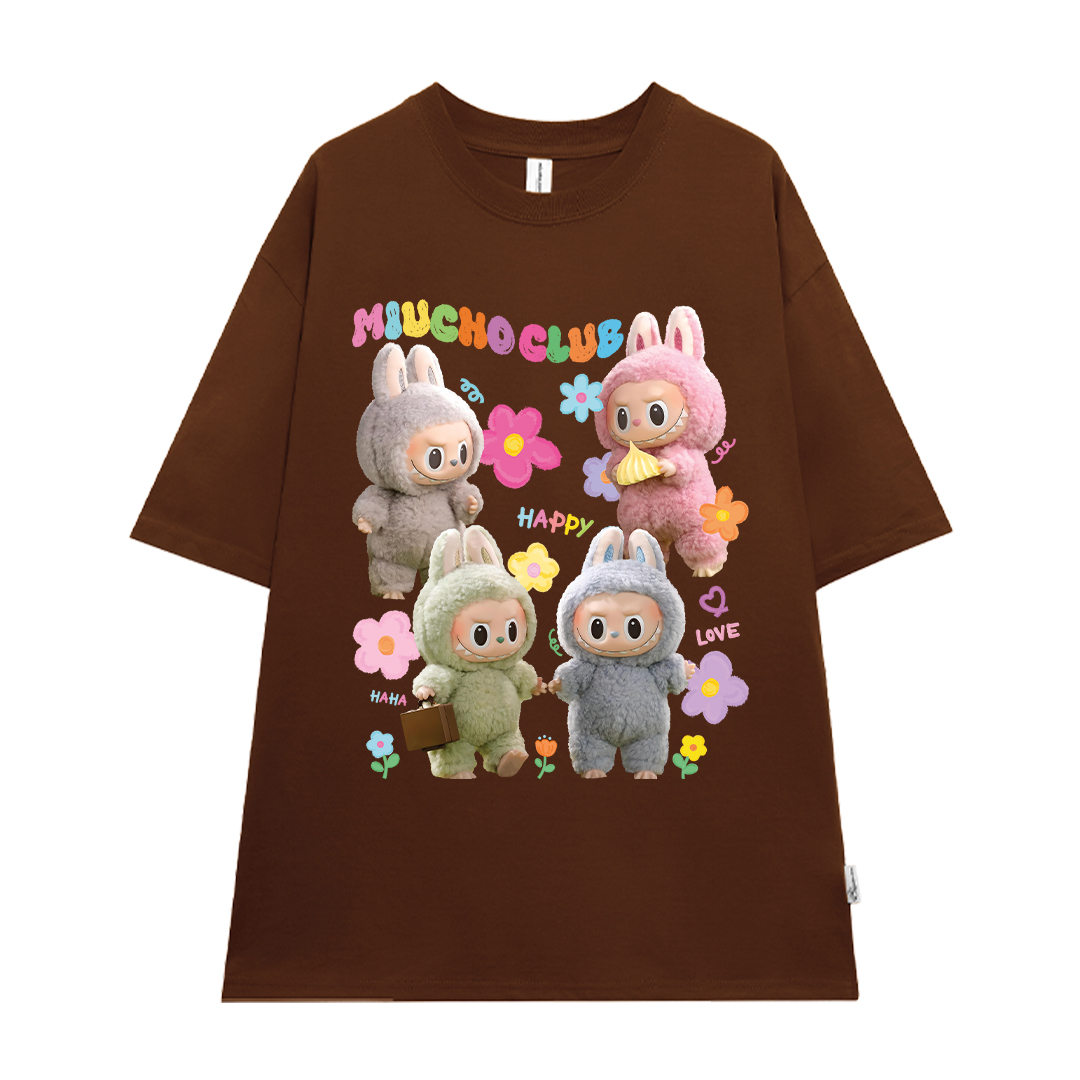 Áo thun labubu dễ thương form rộng nhiều màu ATD1452 Miucho vải cotton cổ tròn in mix_thumbnail_13