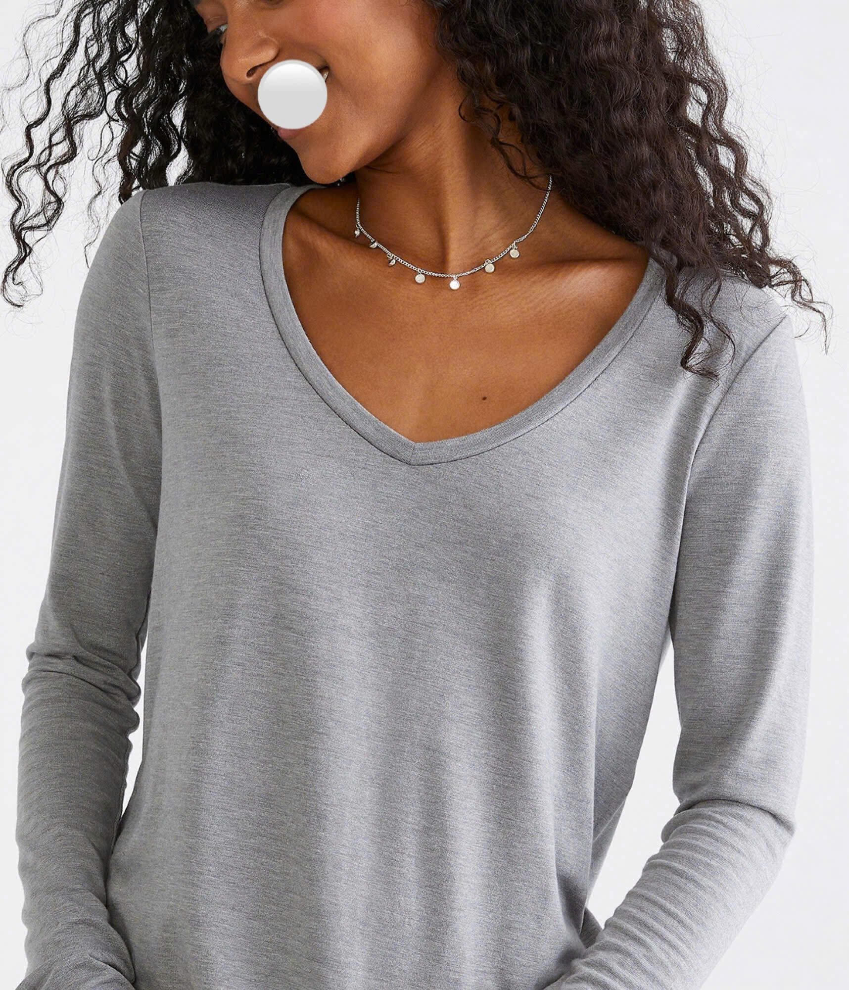 Áo tay dài cổ tim 