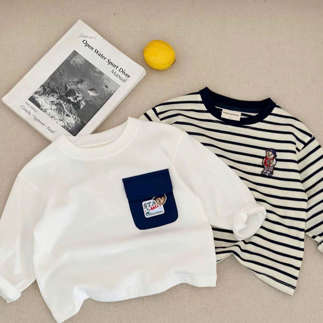 Q44 SET 2 ÁO DÀI TAY GẤU CHỮ T- A106.248