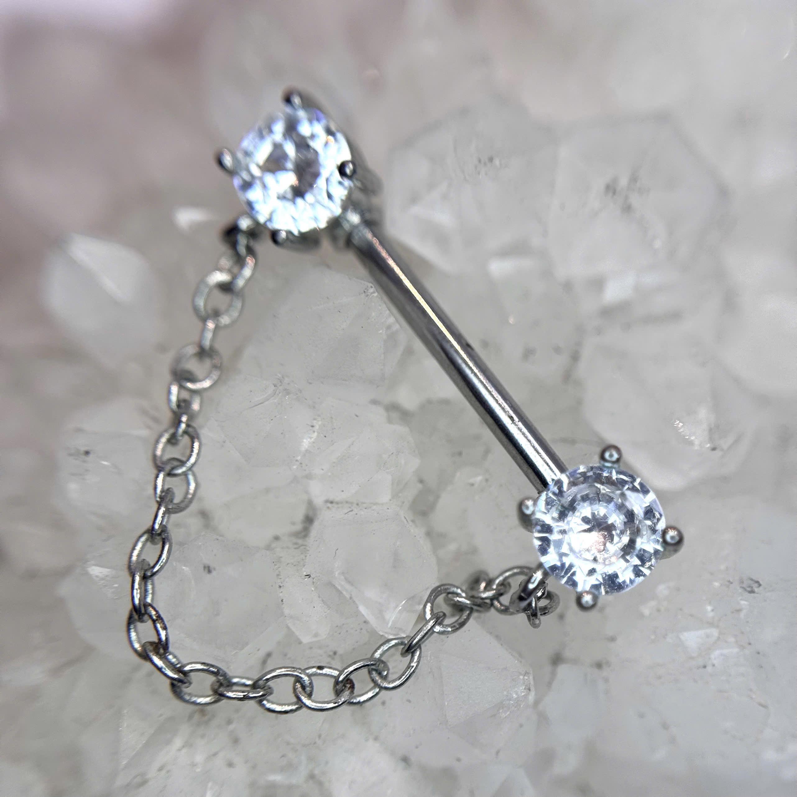 Khuyên ti 2 đầu đá xích rơi