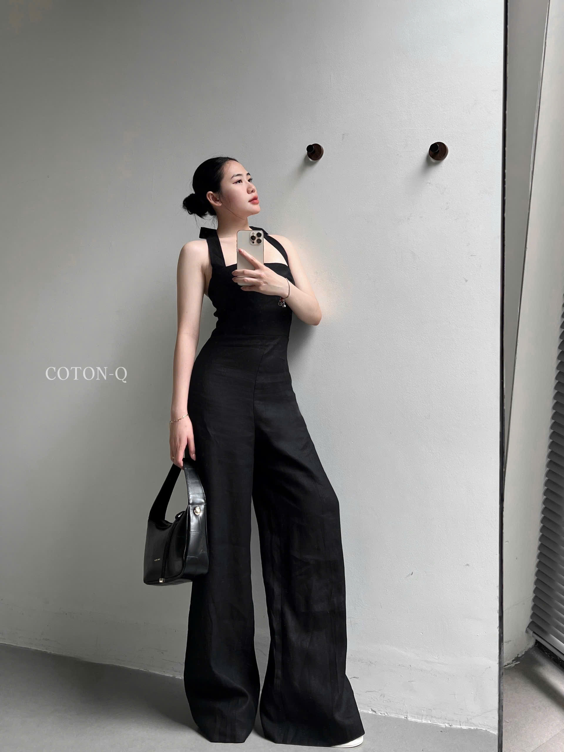 HJ112 Jum dài cổ yếm xịn ( ĐEN )