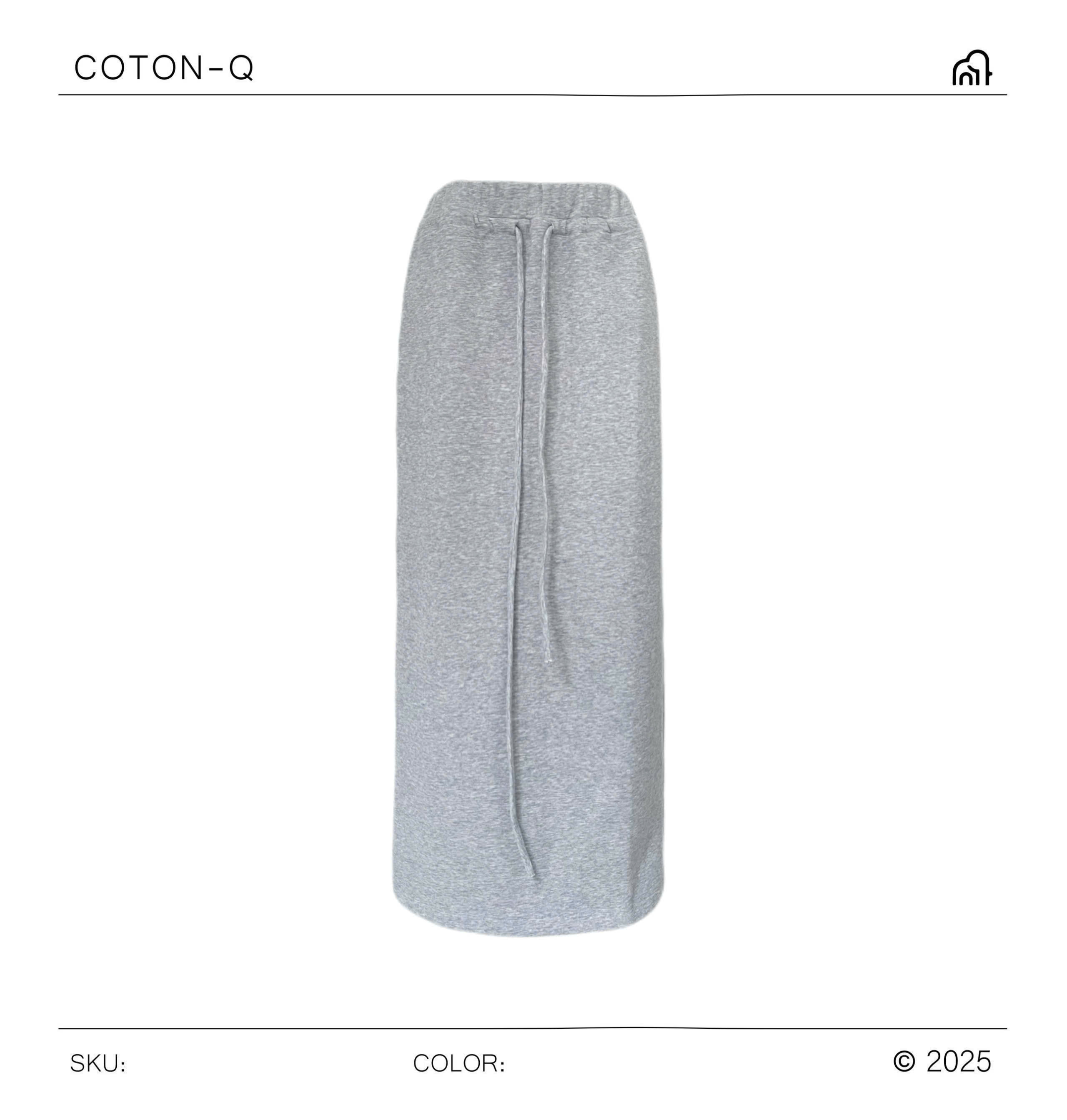 HS55 Chân váy dài lưng thun 2M ( XÁM )