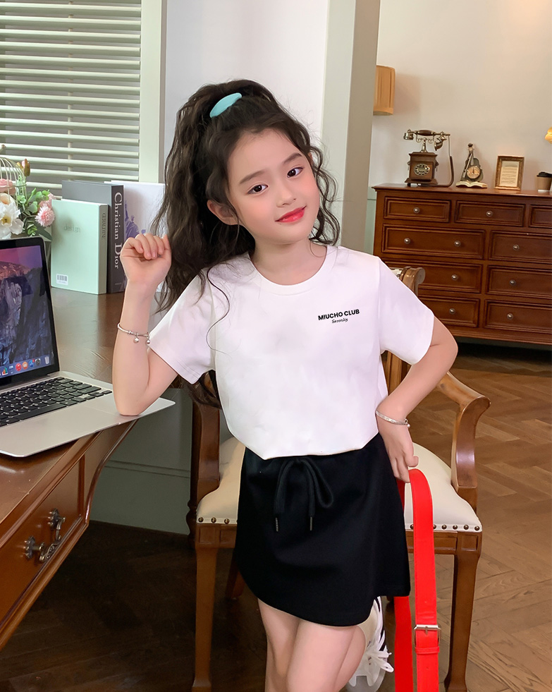 Áo thun trẻ em form rộng thoải mái AED1231 Miucho Kid tay ngắn vải cotton cổ tròn in typography_thumbnail_3