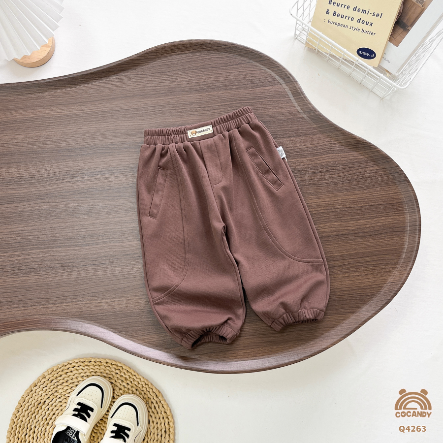 Quần dài NÂU nỉ 2 đáp sườn bo gấu_thumbnail_1
