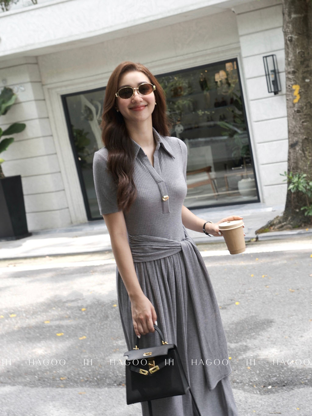 Váy thun Sarah dây thắt eo HAGOO_thumbnail_6