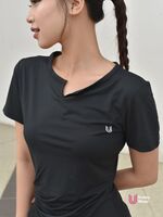 Áo tập gym yoga nữ Slimfit Tee cổ V ngắn tay_thumbnail_0