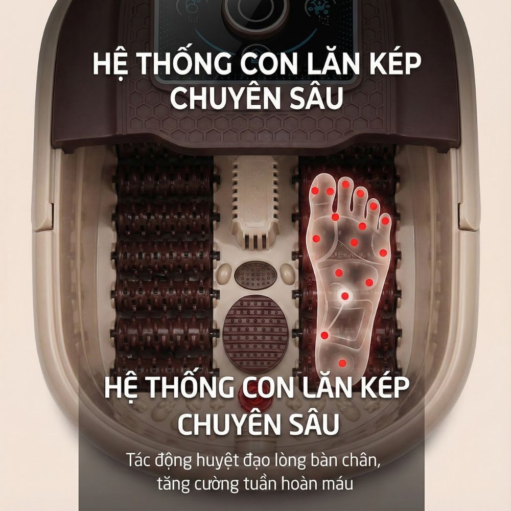 Bồn Ngâm Chân Massage Sục Khí KACHI MK440 - Tự Động Giữ Nước Ấm, Có Khay Thảo Dược_thumbnail_3