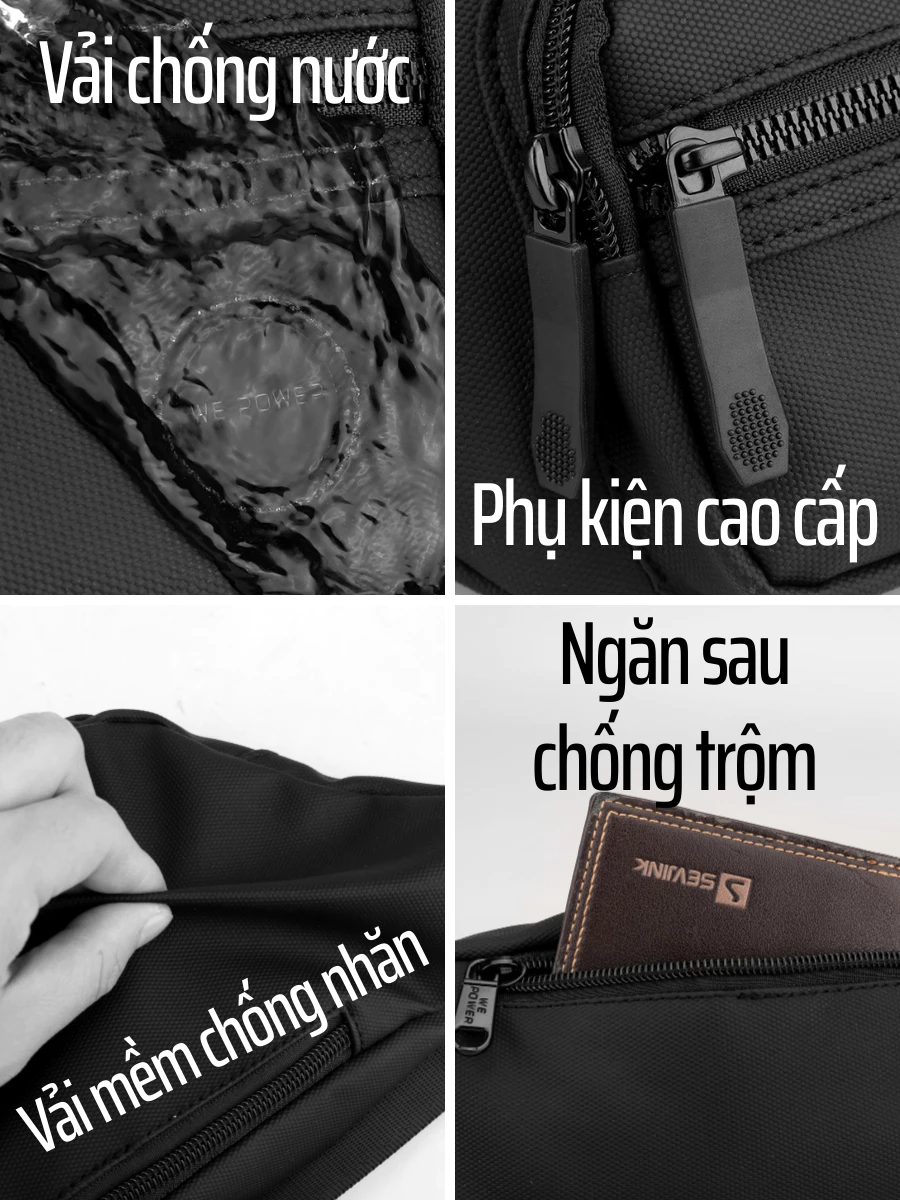 Túi đeo chéo nam, Túi bao tử đeo hông đeo bụng, đựng tiền vải chống nước có ngăn chống trộm_thumbnail_1