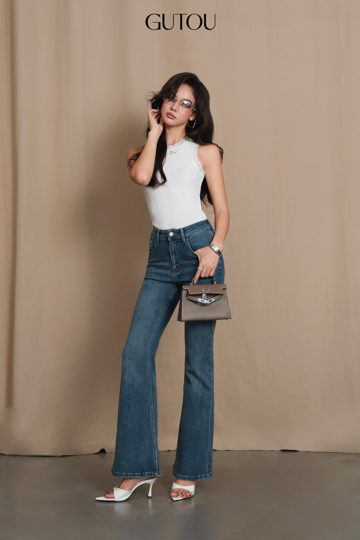 [ GUTOU ] Quần Jeans Bass Túi Hộp Eline Style