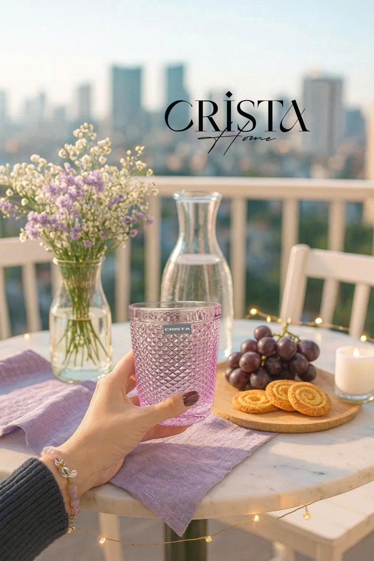Bộ 4 cốc thủy tinh CRISTA HOME  vân kim cương 300ml_thumbnail_11