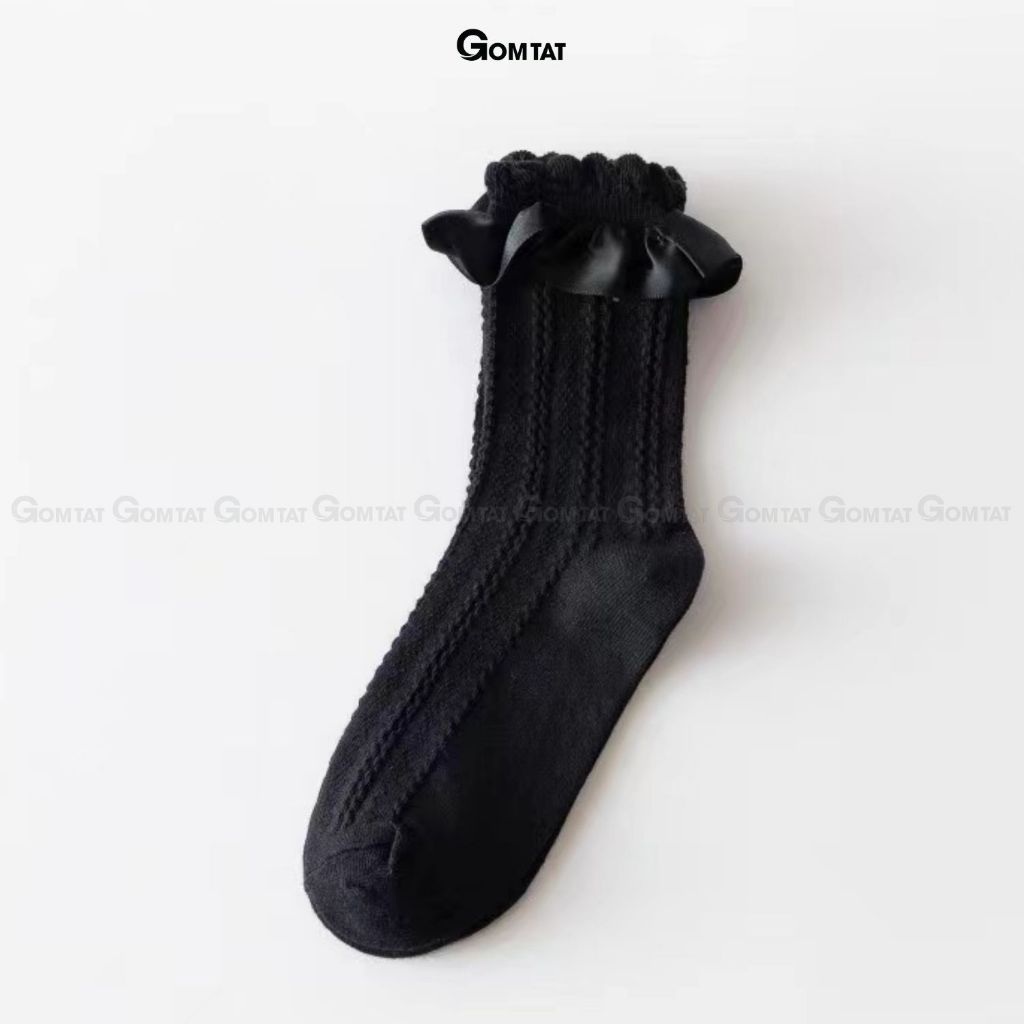 Tất ren trắng cao cổ nữ ZH-1802