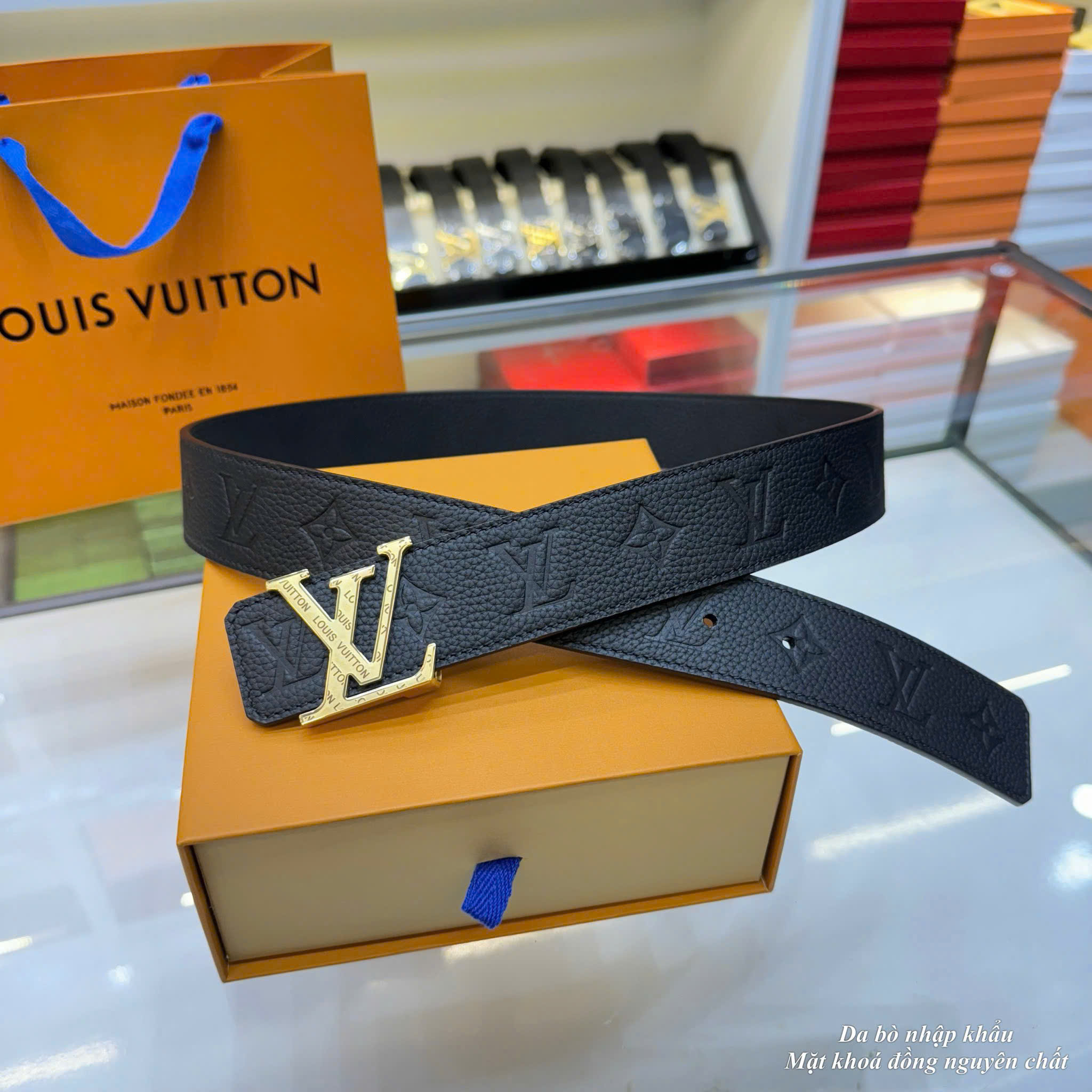 Dây lưng LV Initiales 40mm Reversible Belt