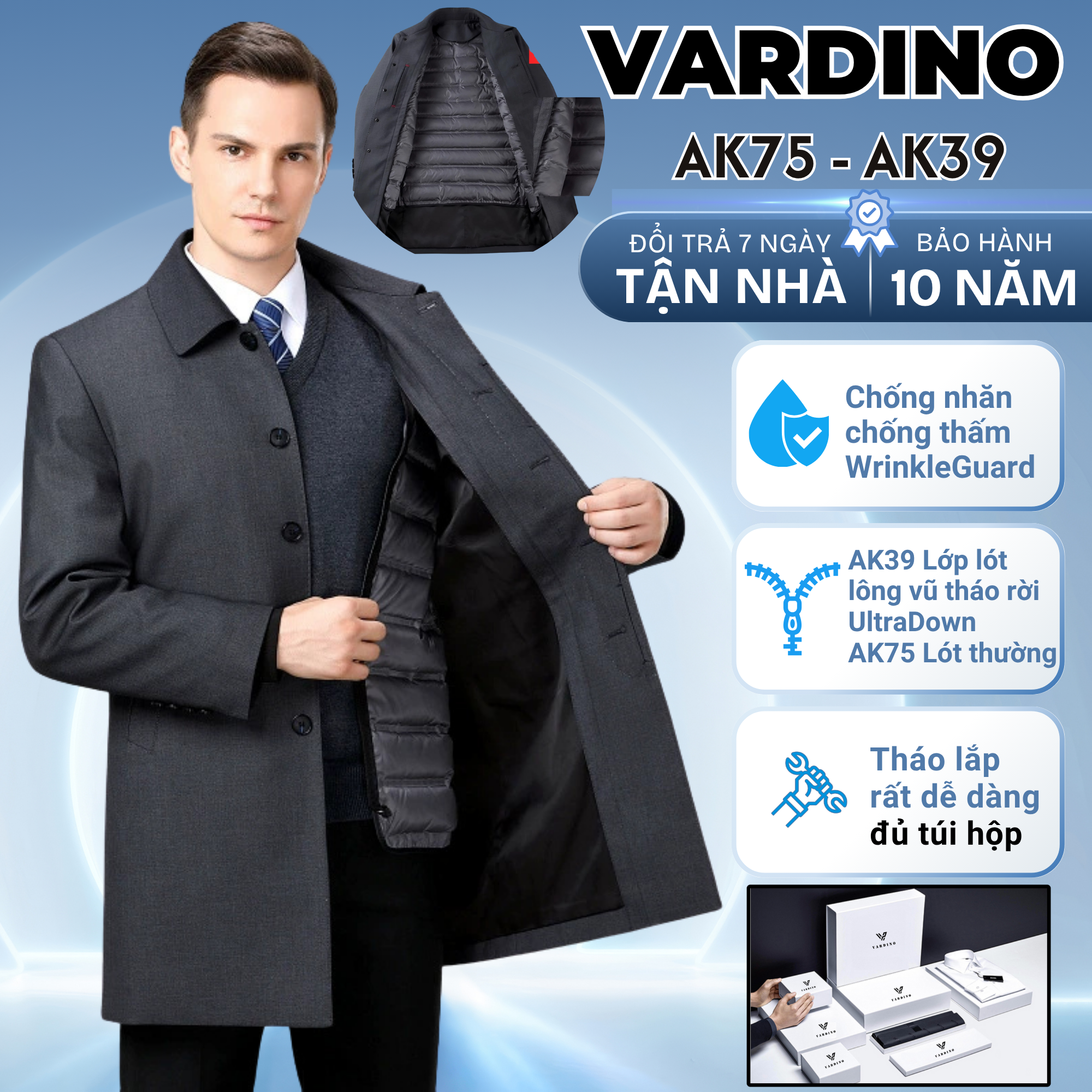 Áo khoác nam Vardino AK39