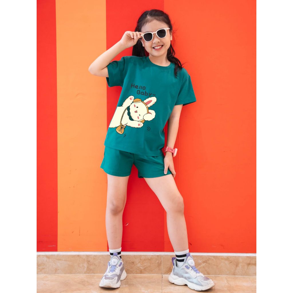 Bộ đồ bé gái in hình 'Thỏ hello baby'- Loza Kids SB10_thumbnail_2