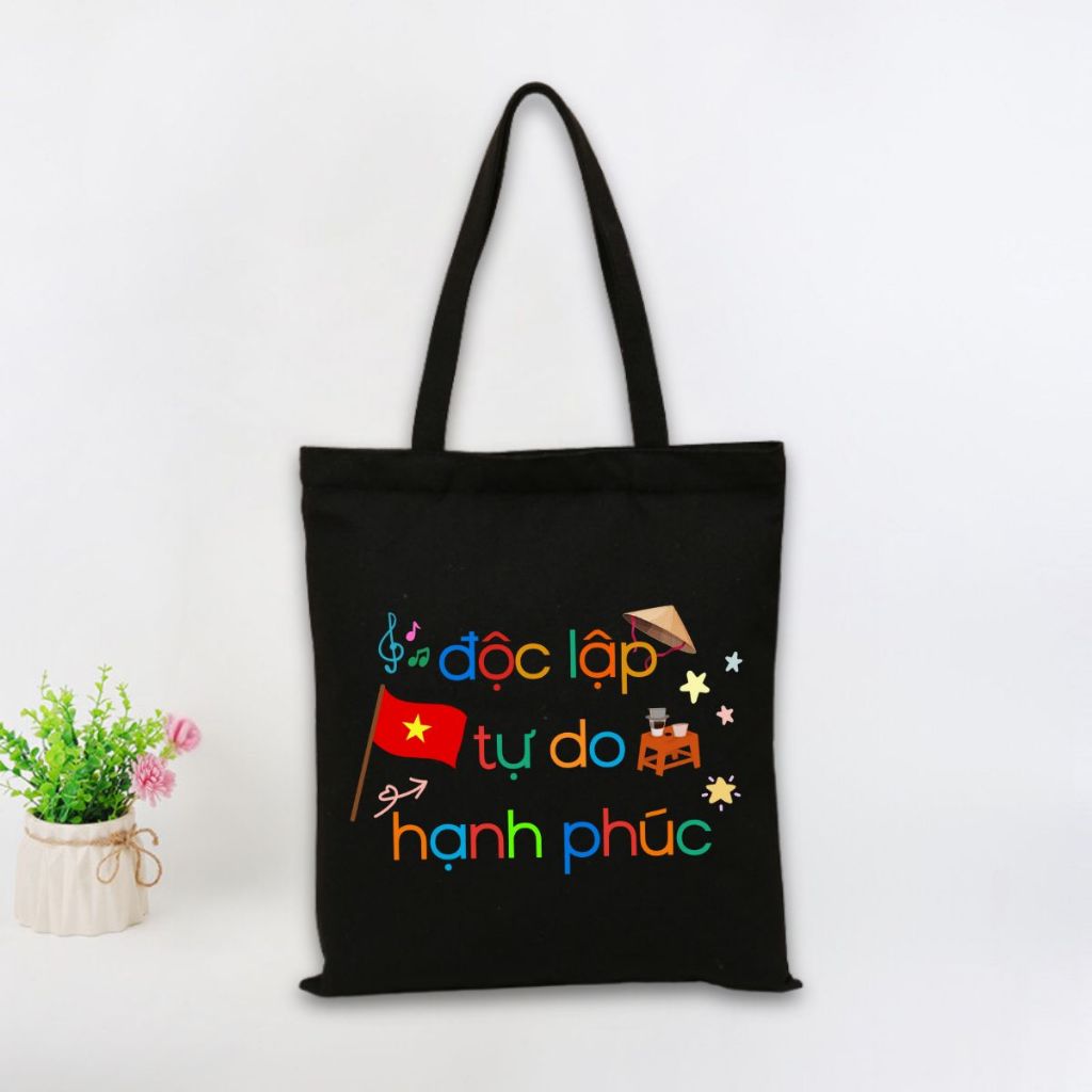 Túi tote vải canvas I Love Vietnam có khóa kéo và ngăn phụ - We Tee TOTE20_thumbnail_12